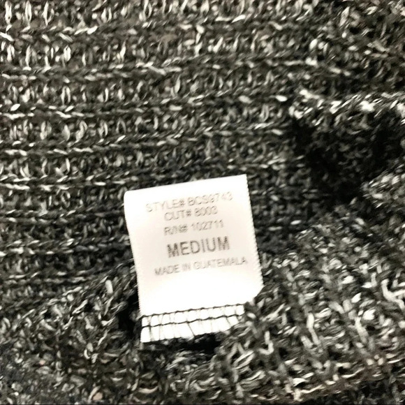 Women’s Chunky Cowl Neck Sweater Gray Knit Boxy Fit Long Sleeve Pullover - Picture 7 of 7